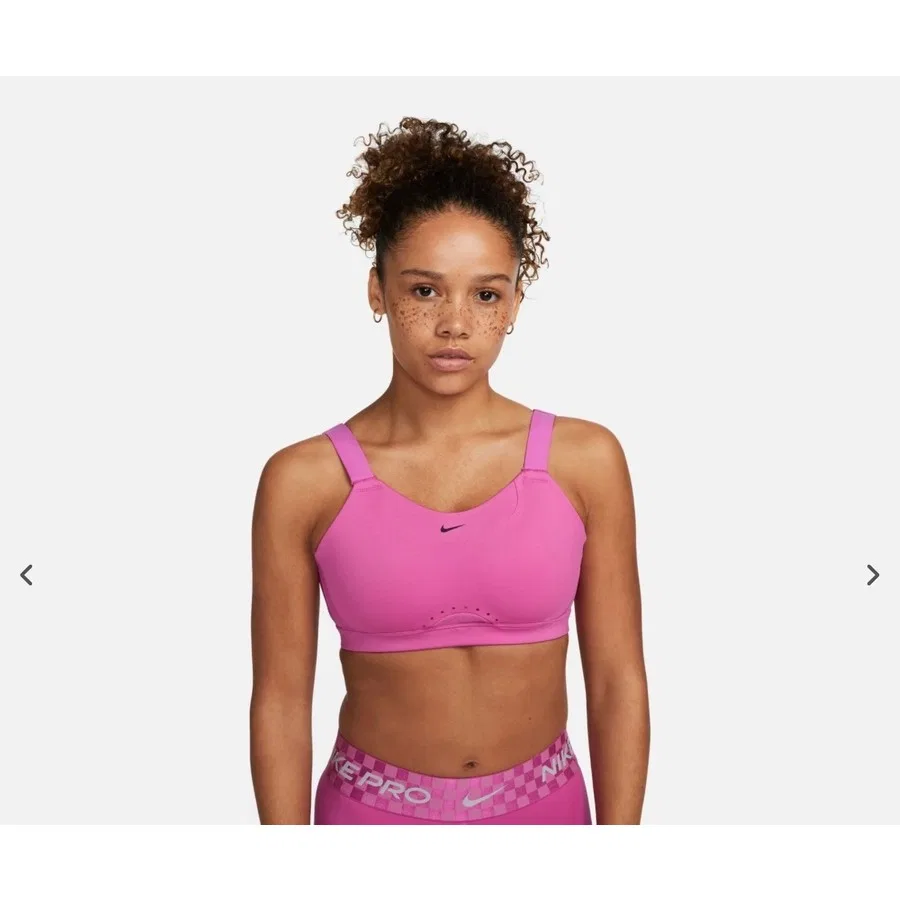 Спортивный бюстгальтер с высокой поддержкой Dri-Fit Alpha High-Support Padded Adjustable Training Nike, Розовый — фото 2