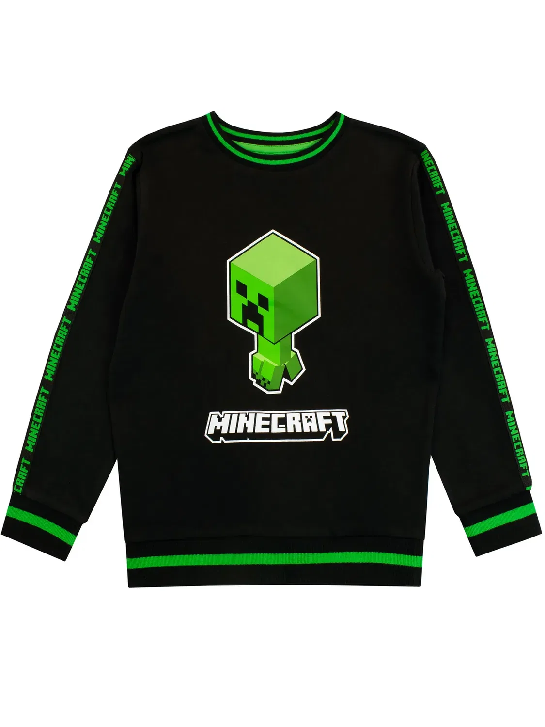 Свитшот с принтом Creeper Minecraft, Black