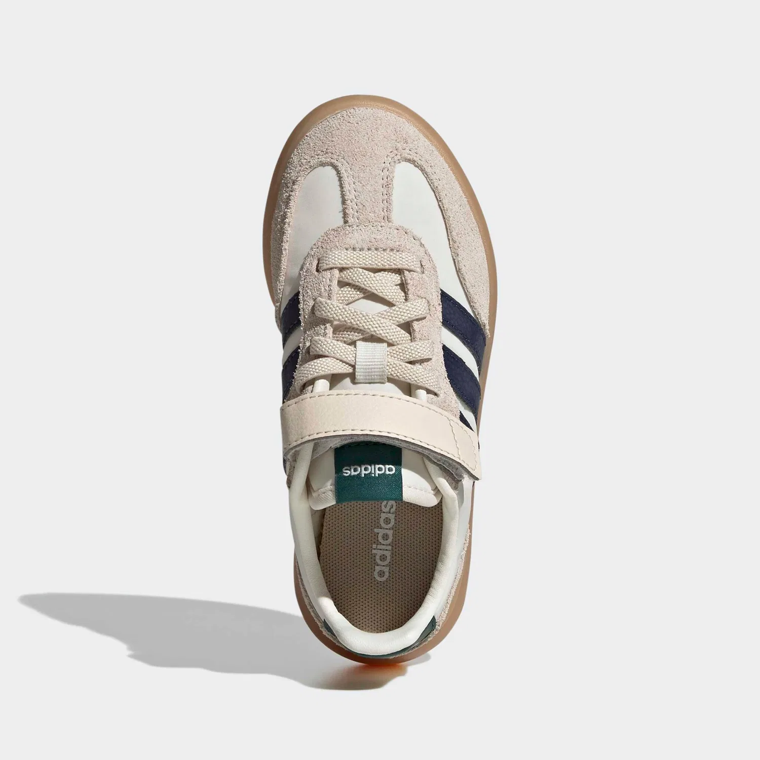Детские кроссовки с T-образным носком Adidas, Off White/Collegiate Navy/Collegiate Green — фото 4