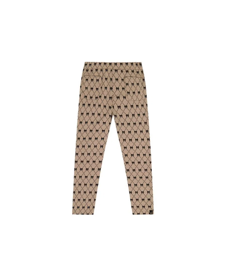 Брюки-треггинсы с принтом галстук-бабочка Deux par Deux, Beige Printed Bow Ties