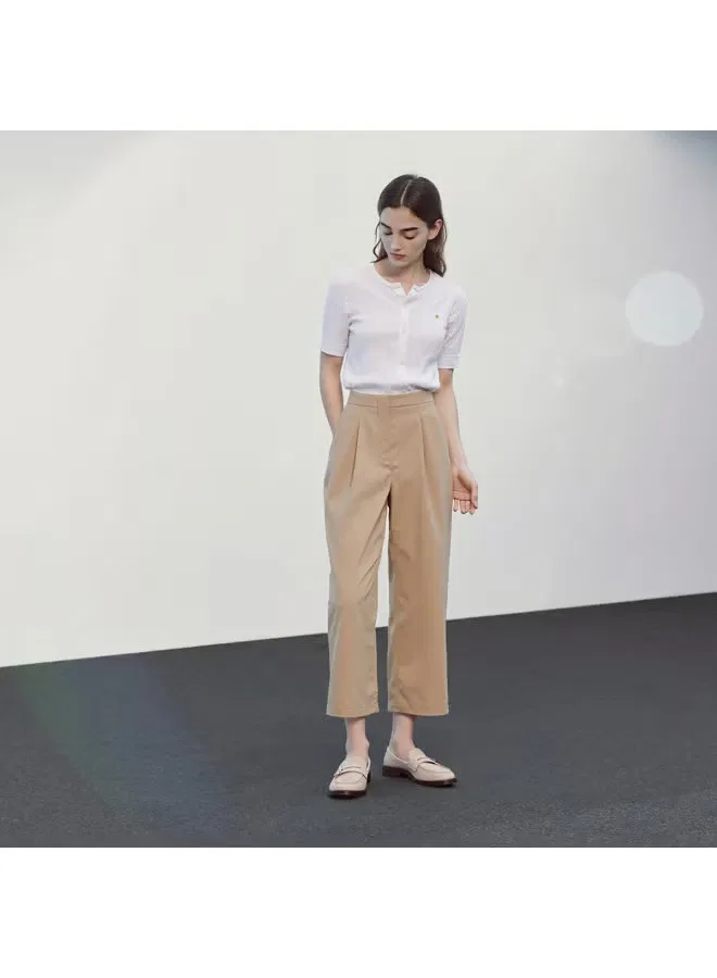 Брюки свободные зауженные Zara, хаки — фото 3