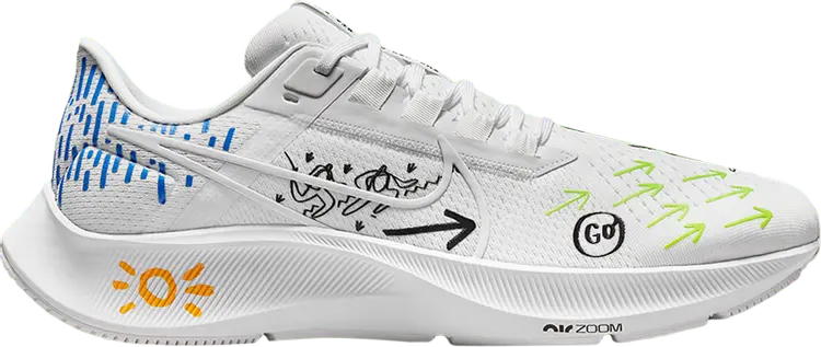 

Кроссовки Nike Joy Yamusangie x Air Zoom Pegasus 38 'Running Thoughts - White', белый, Белый;серый, Кроссовки Nike Joy Yamusangie x Air Zoom Pegasus 38 'Running Thoughts - White', белый