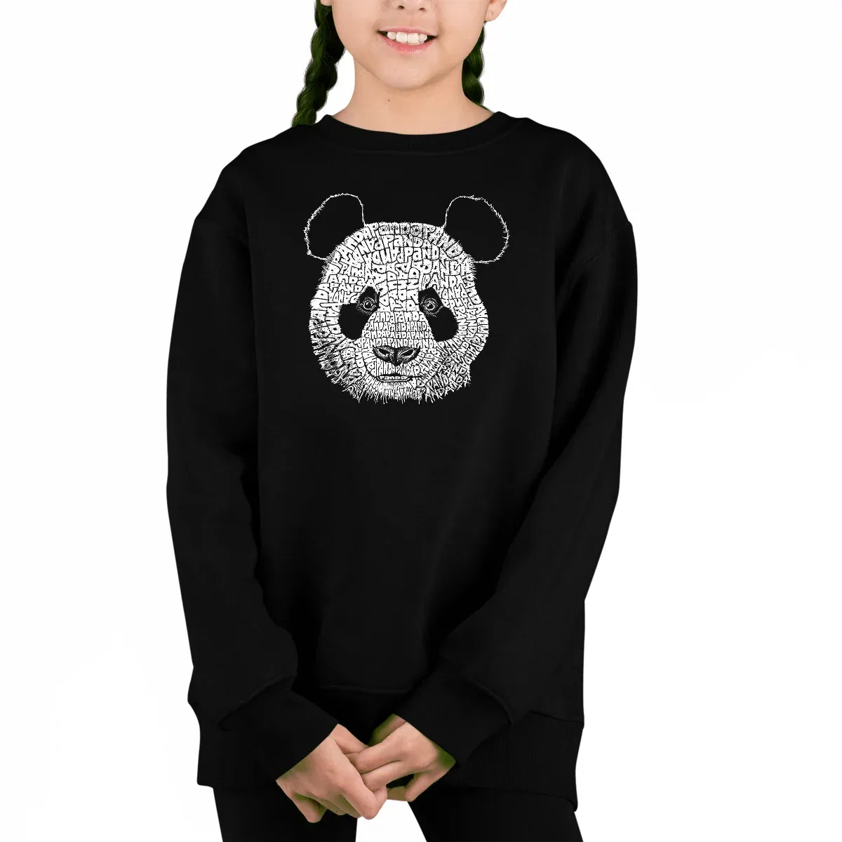 Детский свитшот для девочек с принтом Panda LA Pop Art, Black