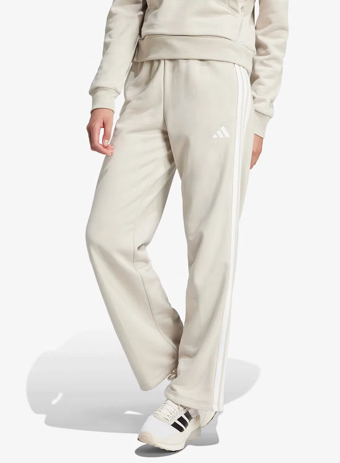 Джоггеры с открытым низом из футера 3-Stripes Adidas, белый