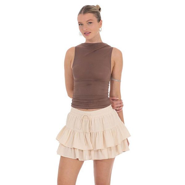 

Юбка-шорты женская плиссированная с рюшами в горошек Yesfashion, Beige