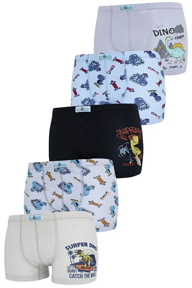 Детские боксеры для мальчиков с принтом 5-pack Biyokids, Mixed Colored