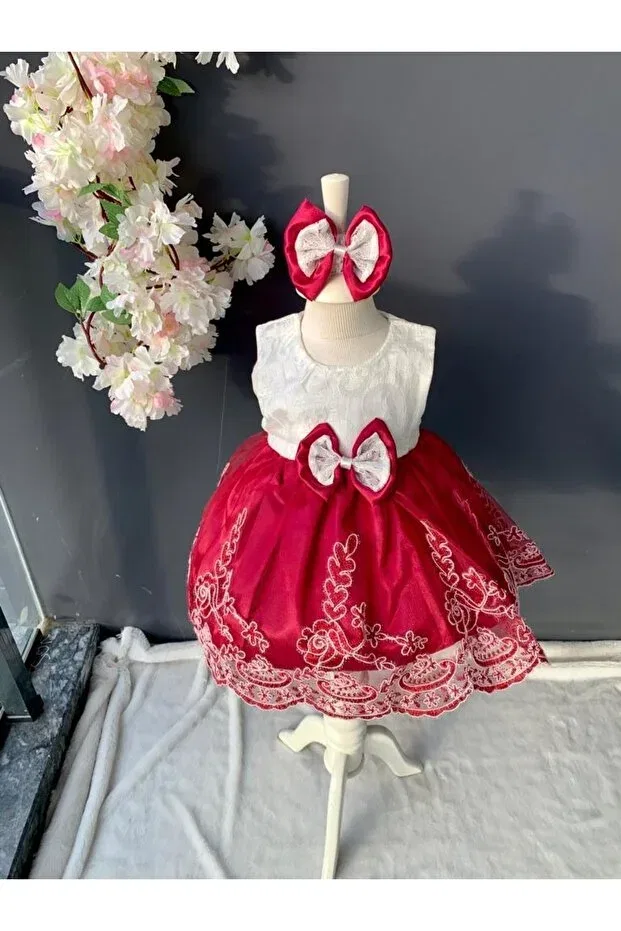 Детское платье для девочек без рукавов Petite Ponpon Baby, Cherry