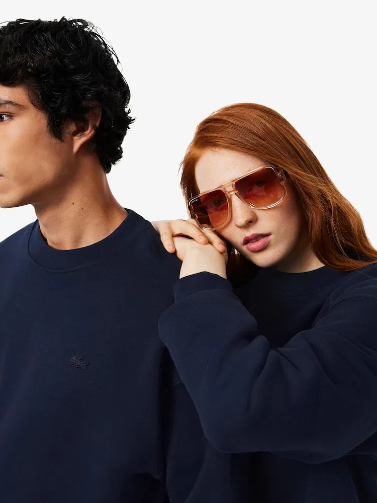 Свитер свободного кроя с круглым вырезом, модель SH7745 LACOSTE — фото 2
