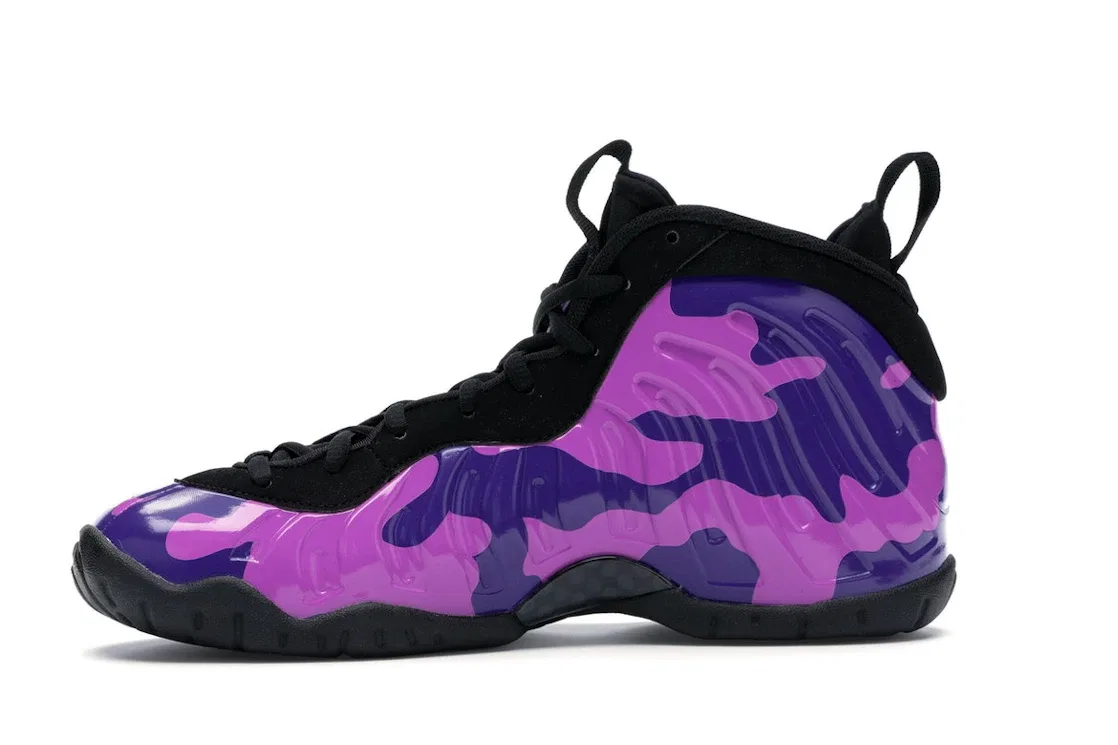 Детские кроссовки Lifestyle с камуфляжным принтом Nike Air Little Posite Pro, Black/Court Purple-Hyper Violet — фото 3