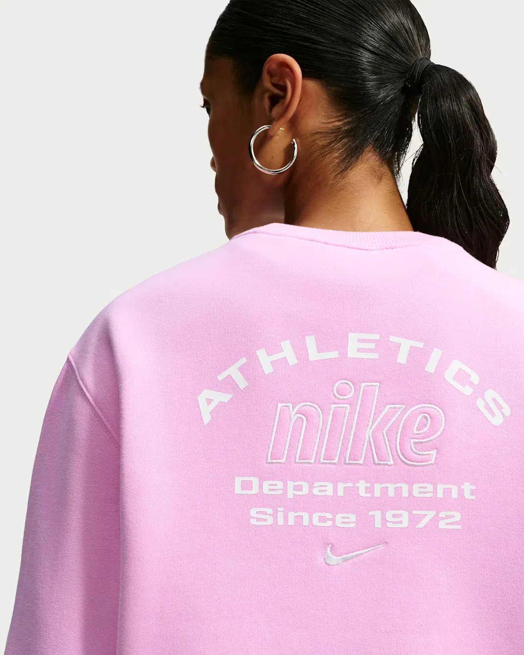 Women's "Nike Athletic Department" Crew Nike Studio Fleece Medium Weight "Graphic Pack", Pink Rise/Sail — фото 2