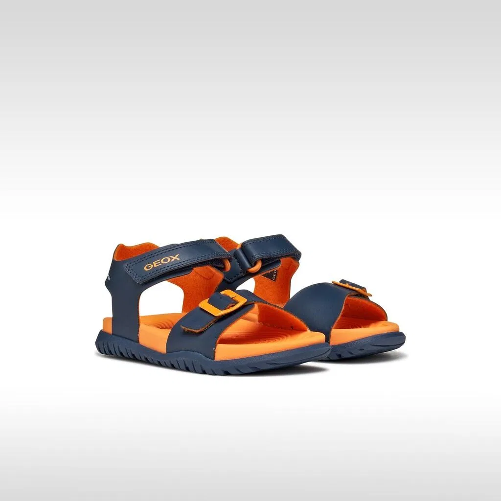 Детские сандалии с дышащей технологией Geox Fusbetto, Kosmosblau Orange — фото 3