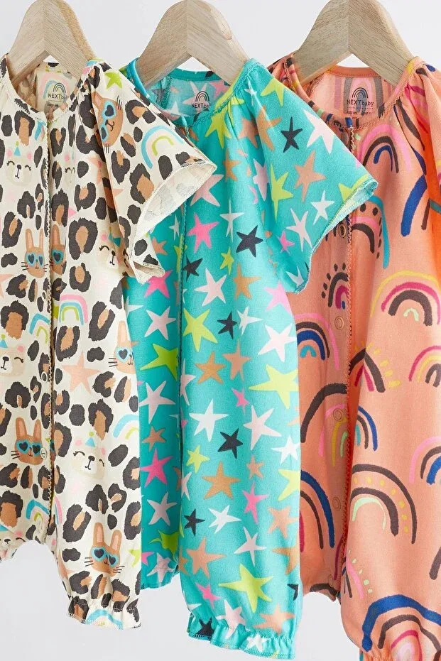 Детский комбинезон с принтом 3-piece Romper Set Next Baby, Multicolor — фото 3