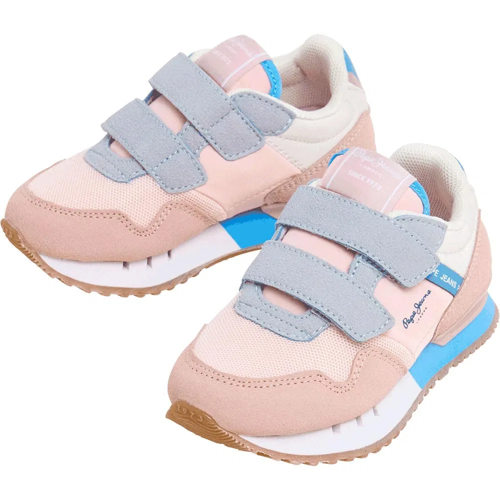 Детские кроссовки для девочек с липучкой London Band GK Pepe Jeans, Orange Orange Dark Peach — фото 3