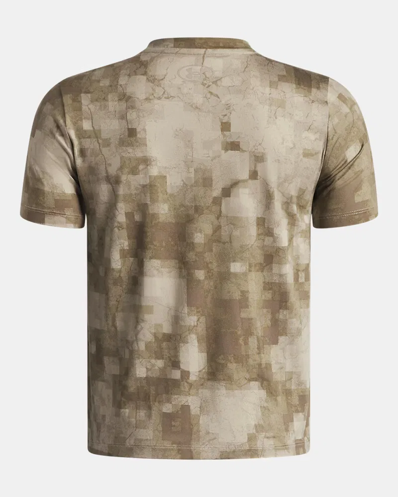 Футболка для мальчиков с коротким рукавом, быстросохнущая, UA Vanish Printed UnderArmour, Timberwolf Taupe — фото 2