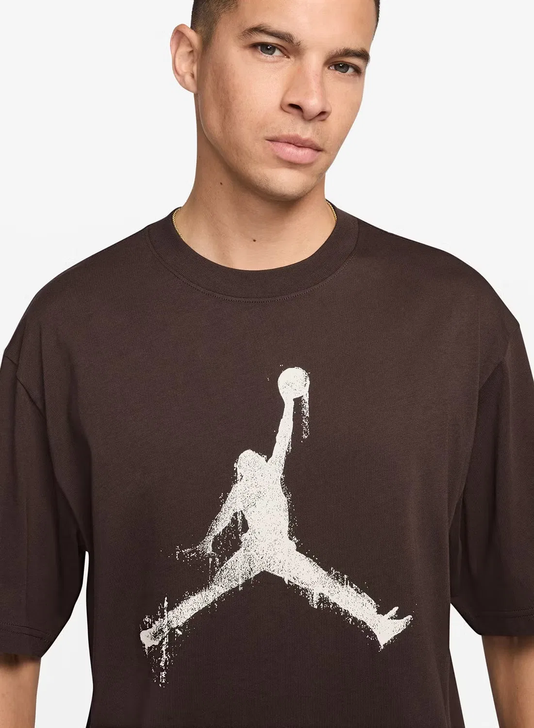 Футболка с принтом логотипа Brooklyn College Jumpman Jordan, коричневый — фото 3