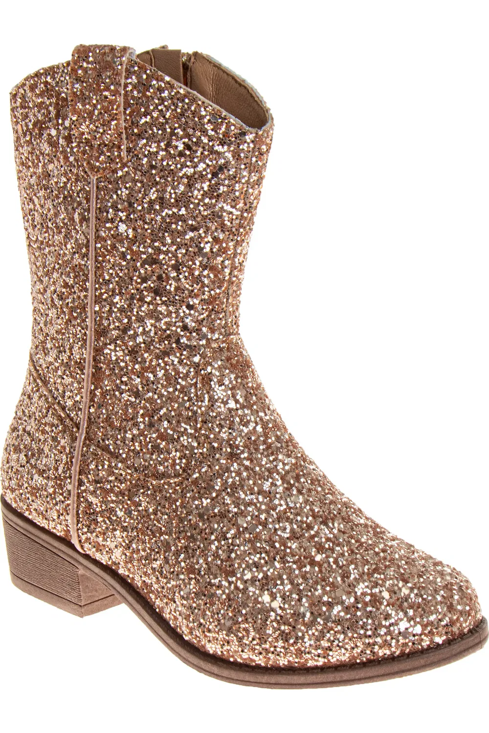 Детские ковбойские сапоги с блестками Kensie Girl, Rose Gold Glitter