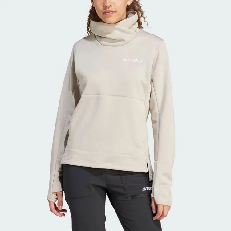 Женская толстовка из флиса с длинным рукавом Terrex Xperior Medium Fleece Pullover Adidas, Wonder Beige — фото 2