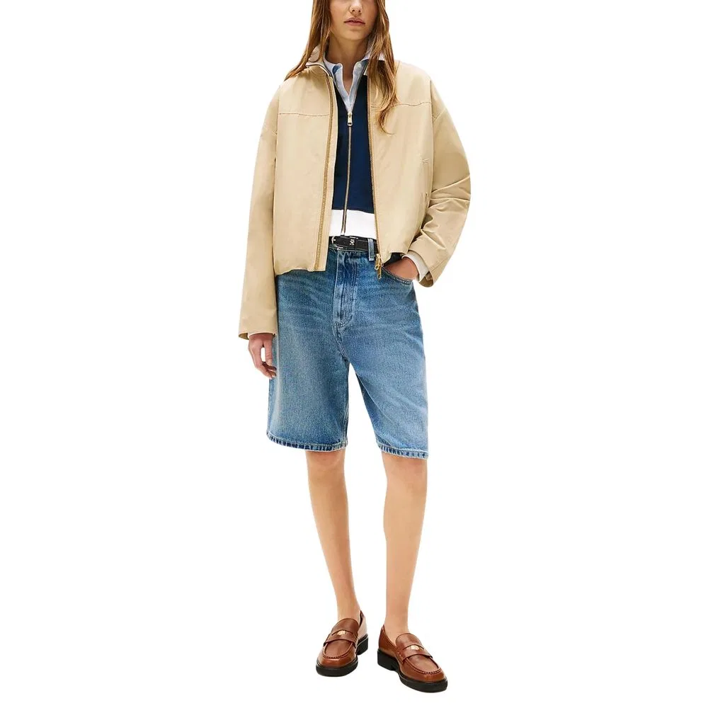 Женский бомбер на молнии с двойным бегунком Tommy Hilfiger, Beige — фото 4