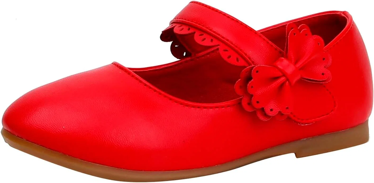 Детские туфли Мэри Джейн для девочек из кожи, Red