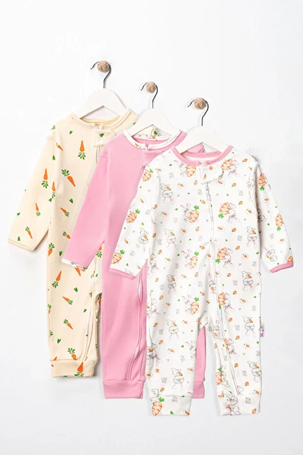 Детский комбинезон для девочек с принтом 3-предметный набор Defne Lina Baby, Multicolor — фото 2