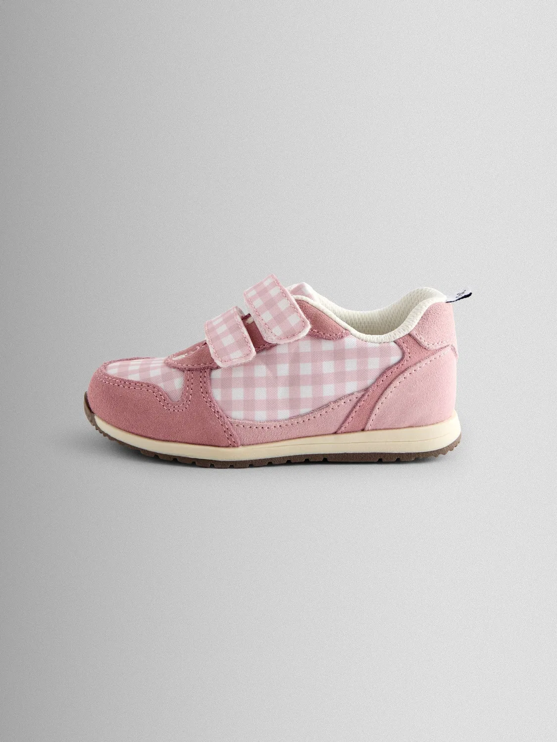 Кроссовки с принтом в клетку, модель Riptape Trainer Jojo Maman Bébé, розовый — фото 3