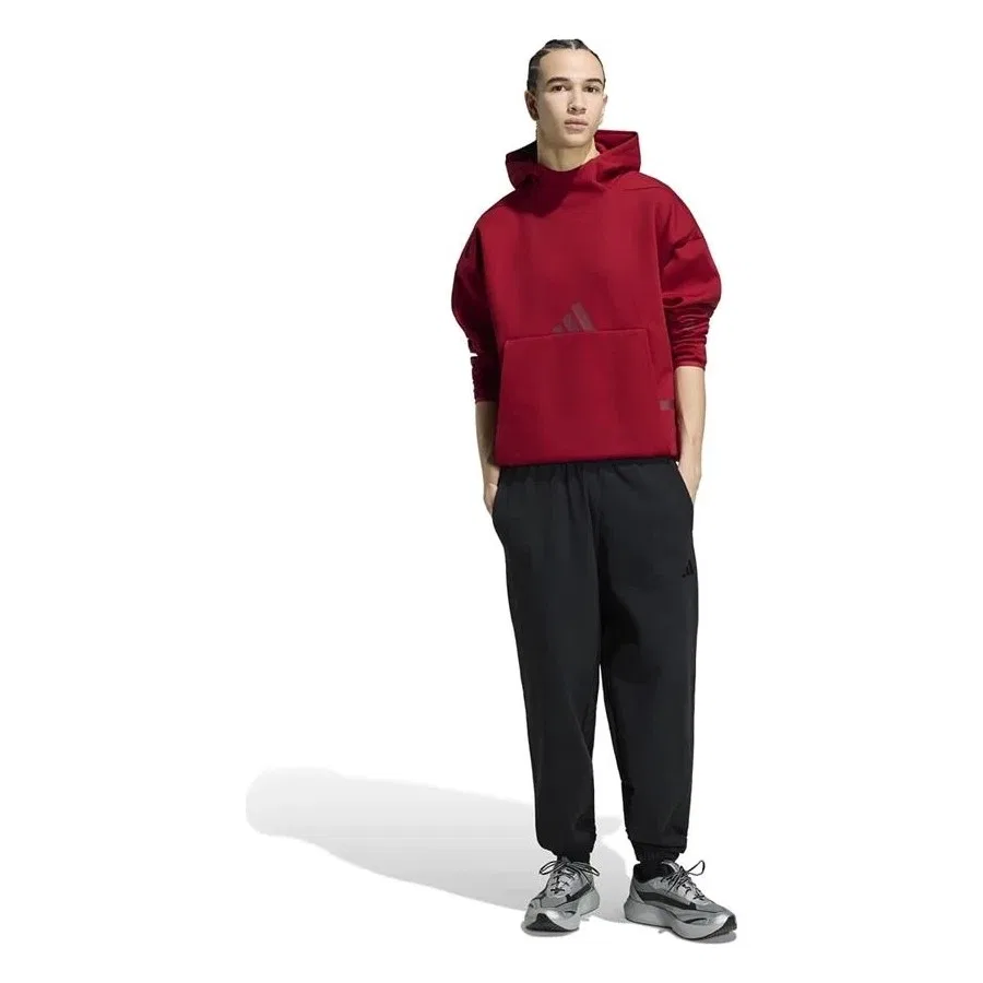 Мужской свитшот с капюшоном Z.N.E. HD adidas, Бордовый — фото 4