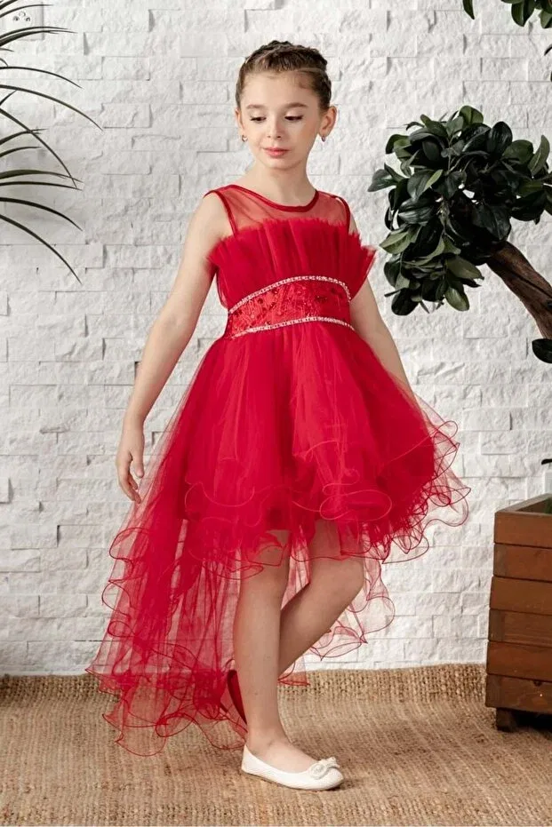 Детское платье для девочек хлопковое Mnk Baby&Kids, Red — фото 4