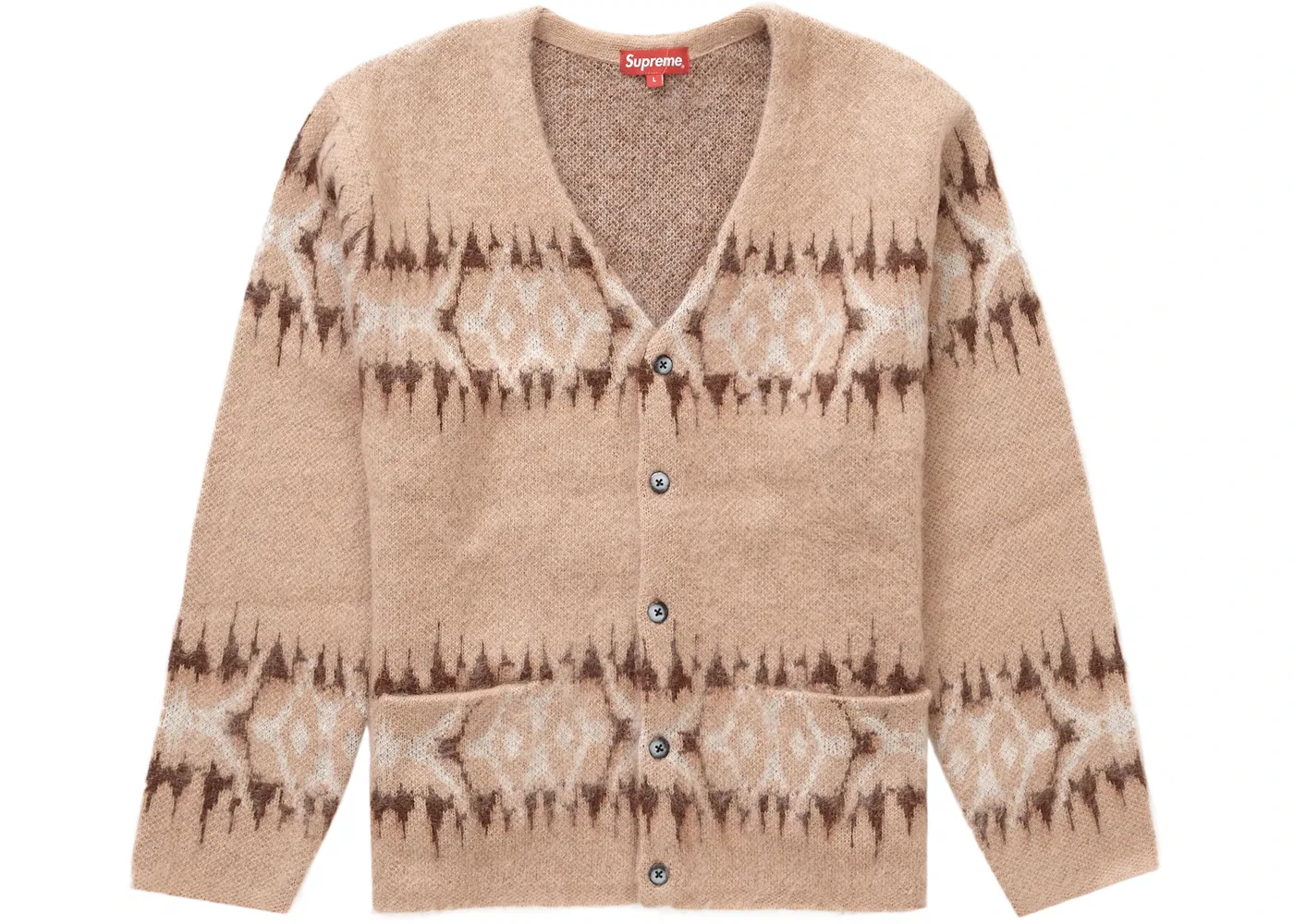 Мужской кардиган с абстрактным принтом Supreme, Light Brown