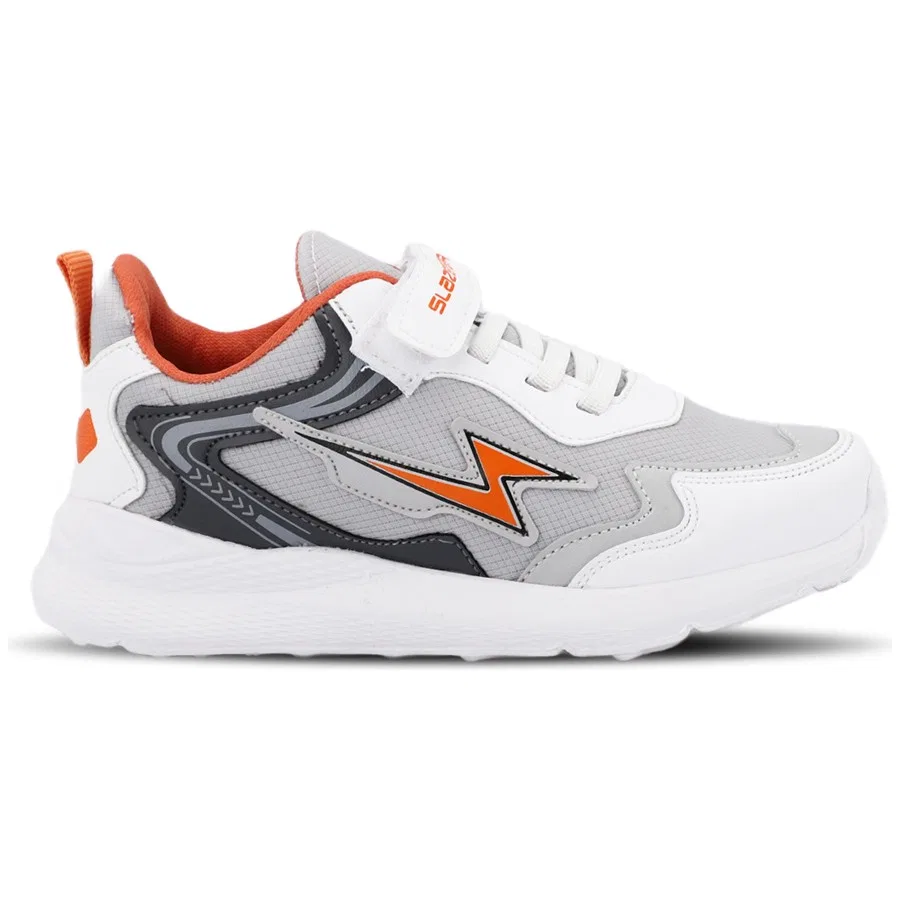 Кроссовки детские с липучками KAOR KTN Slazenger, Серо-оранжевый