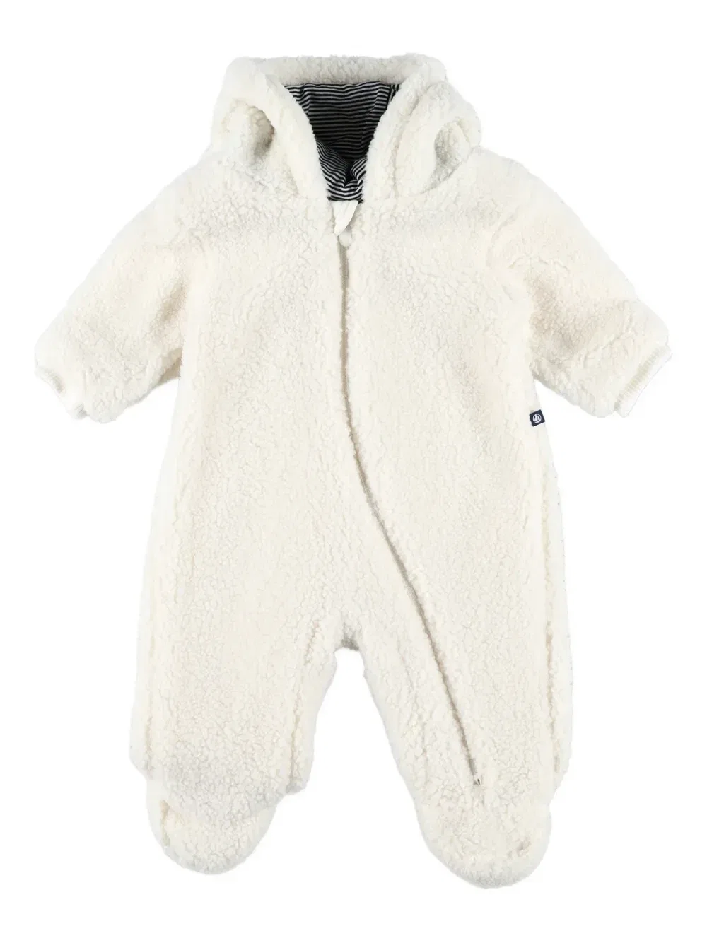 Комбинезон с капюшоном и ушками Petit Bateau, белый