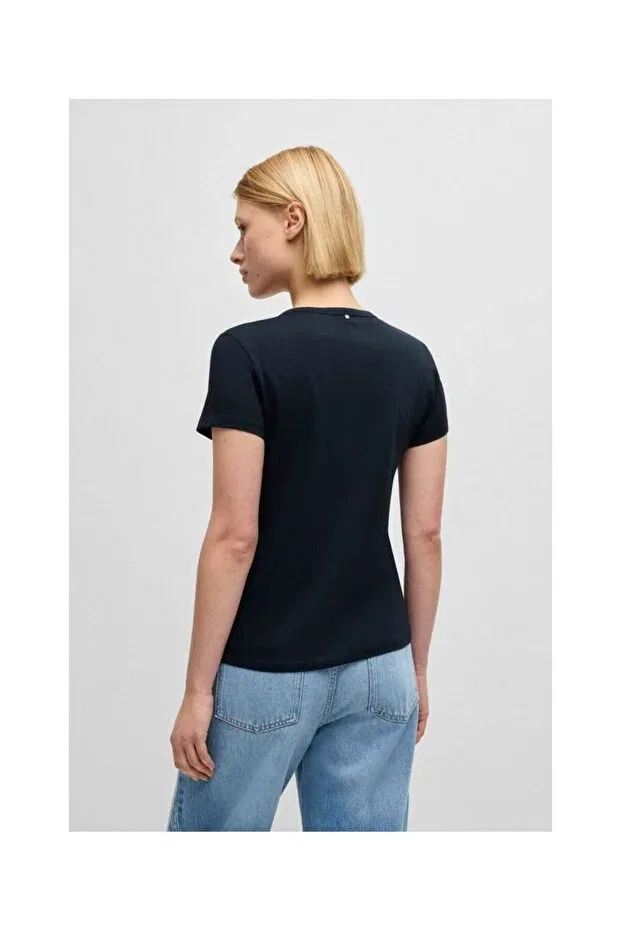 Женская футболка с круглым вырезом Boss, Navy Blue — фото 2