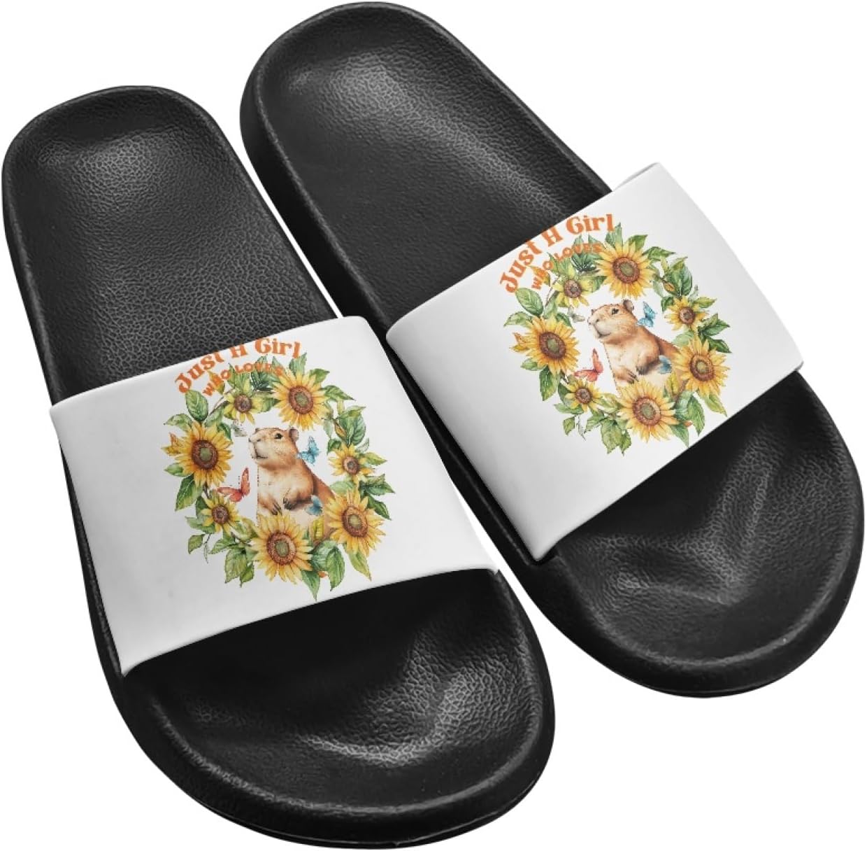 

Женские и мужские сандалии Micoklinlin, милые шлепанцы, водонепроницаемые, для душа, летние, для ванной, пляжа и бассейна, размер 5-12, Sunflower