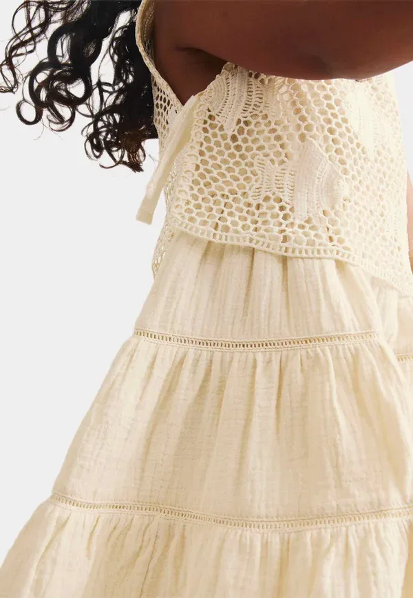Платье хлопковое day dress Marks & Spencer, buttermilk — фото 4
