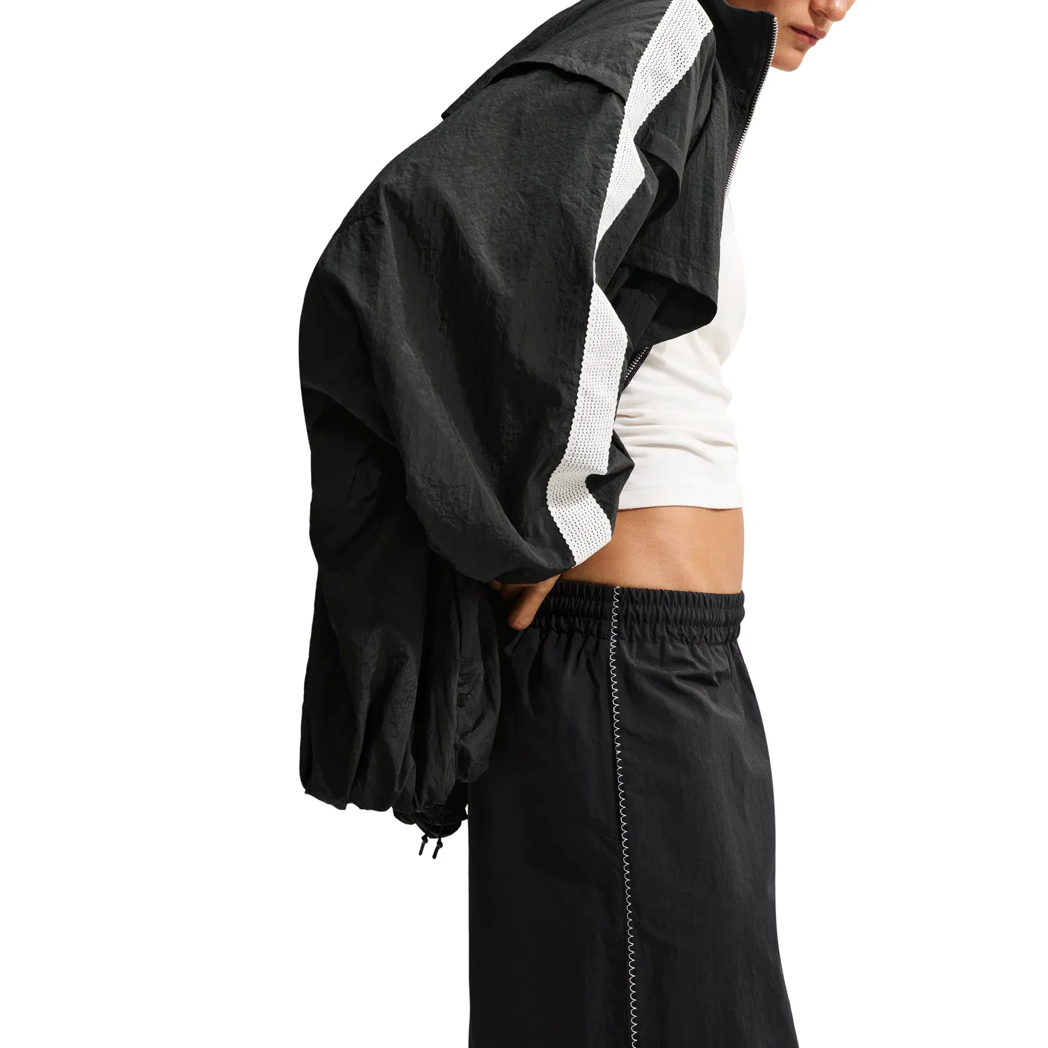 Женские брюки Sportswear Woven Pants 'Black White' Nike, Black/White — фото 4