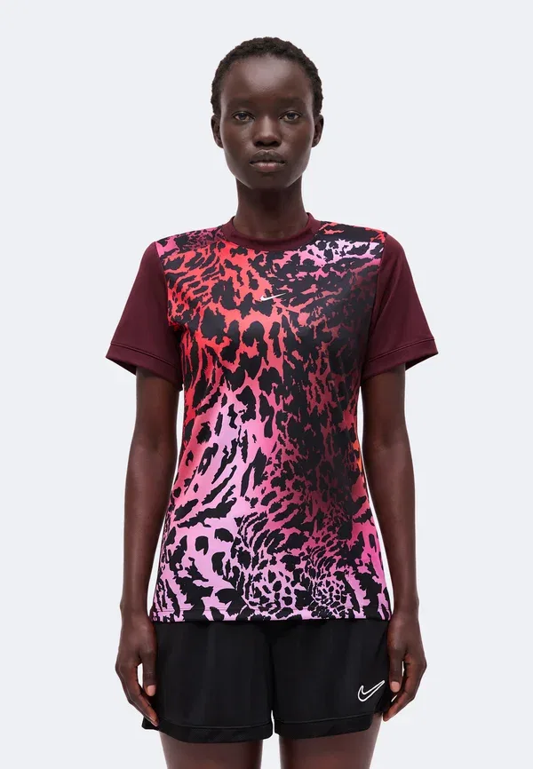 Футболка спортивная Animal Print United Academy Nike Performance, Burgundy Crush/Pure Platinum, бордовый