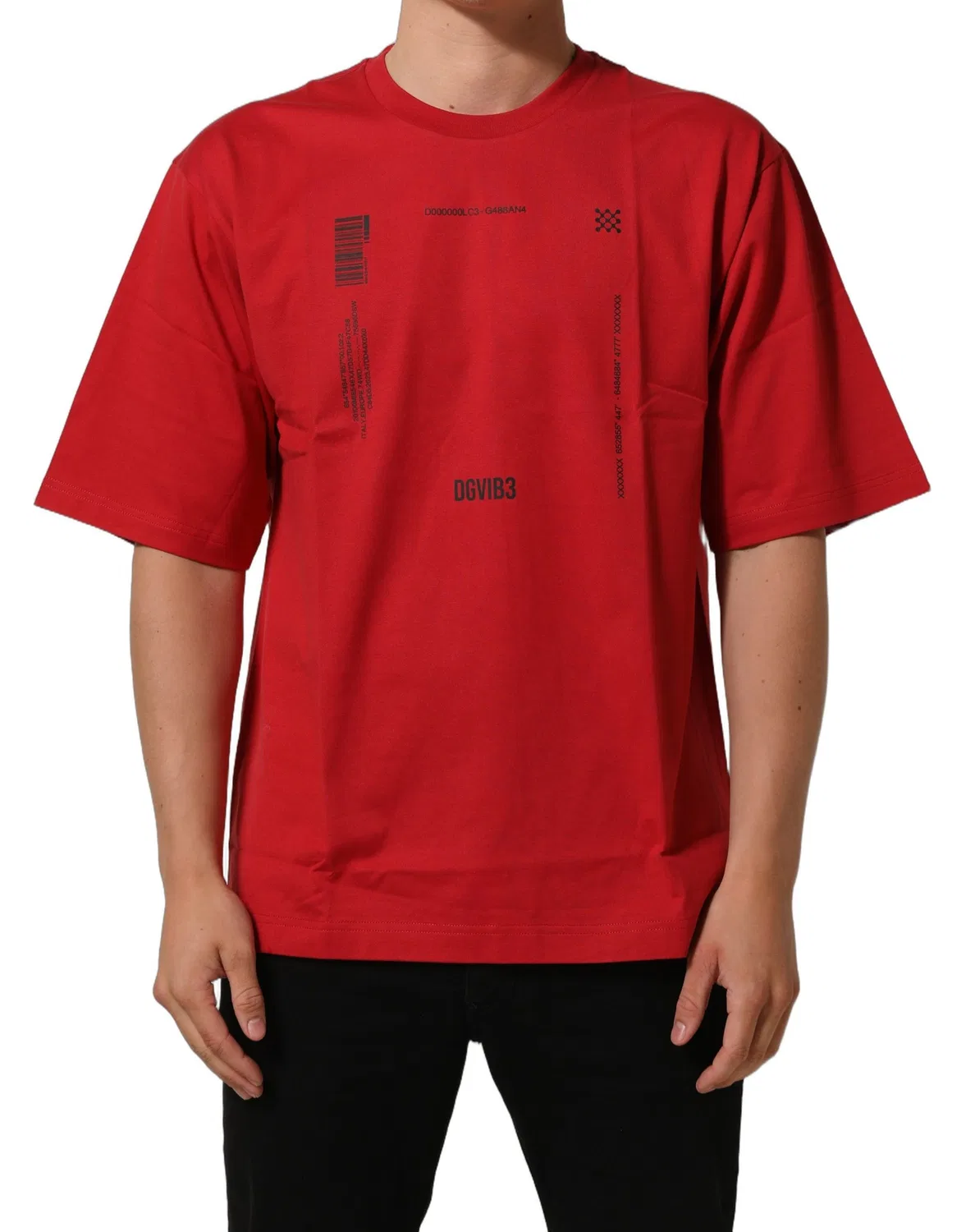 Мужская футболка с принтом DGVIB3 Print Logo Dolce & Gabbana, Red — фото 3