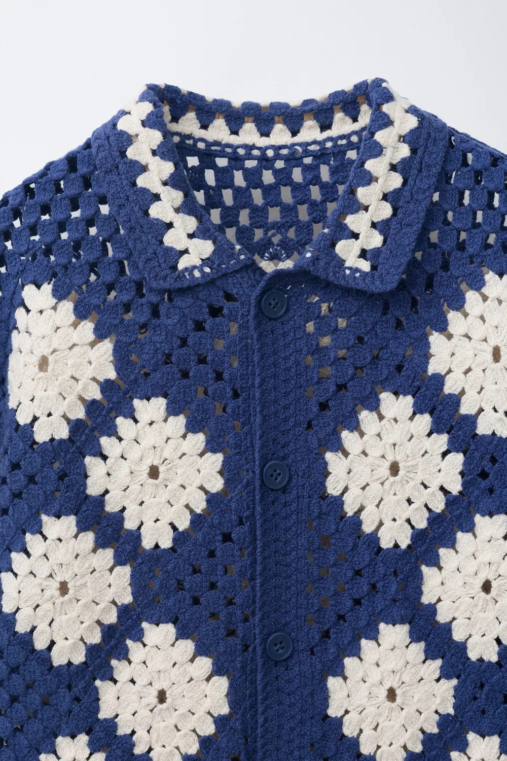 Вязаная толстовка ARGYLE ZARA, Navy Blue — фото 3