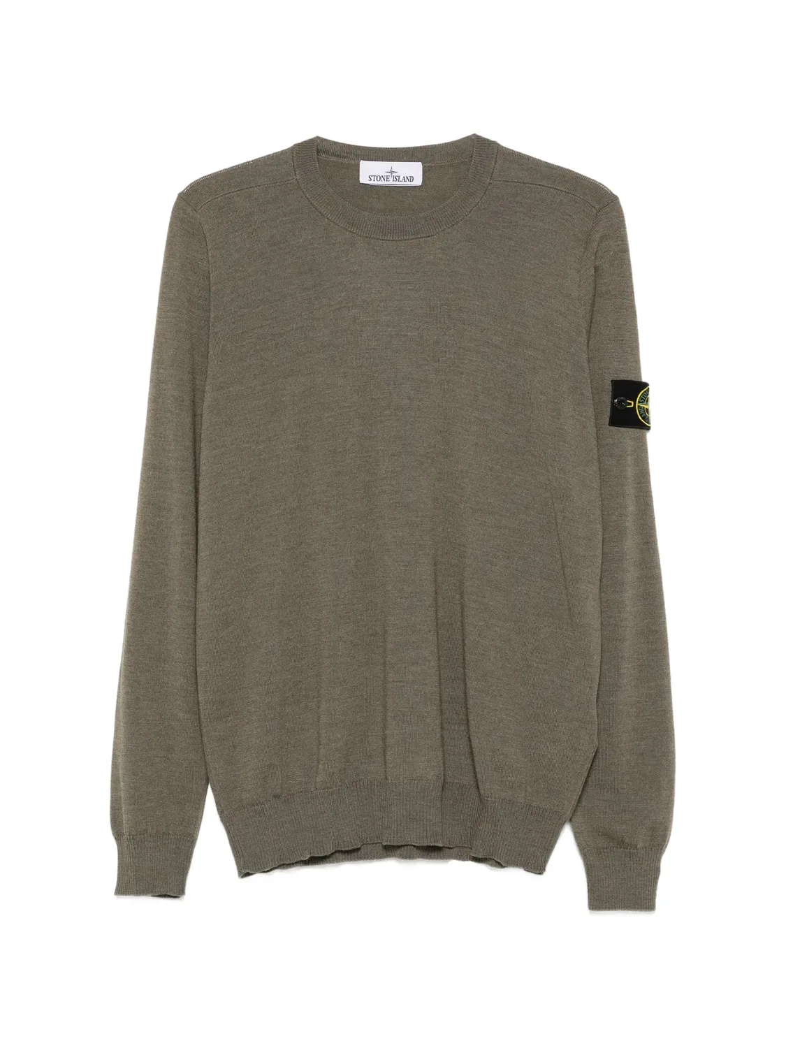 Stone Island Шерстяной джемпер с нашивкой-логотипом - зеленый