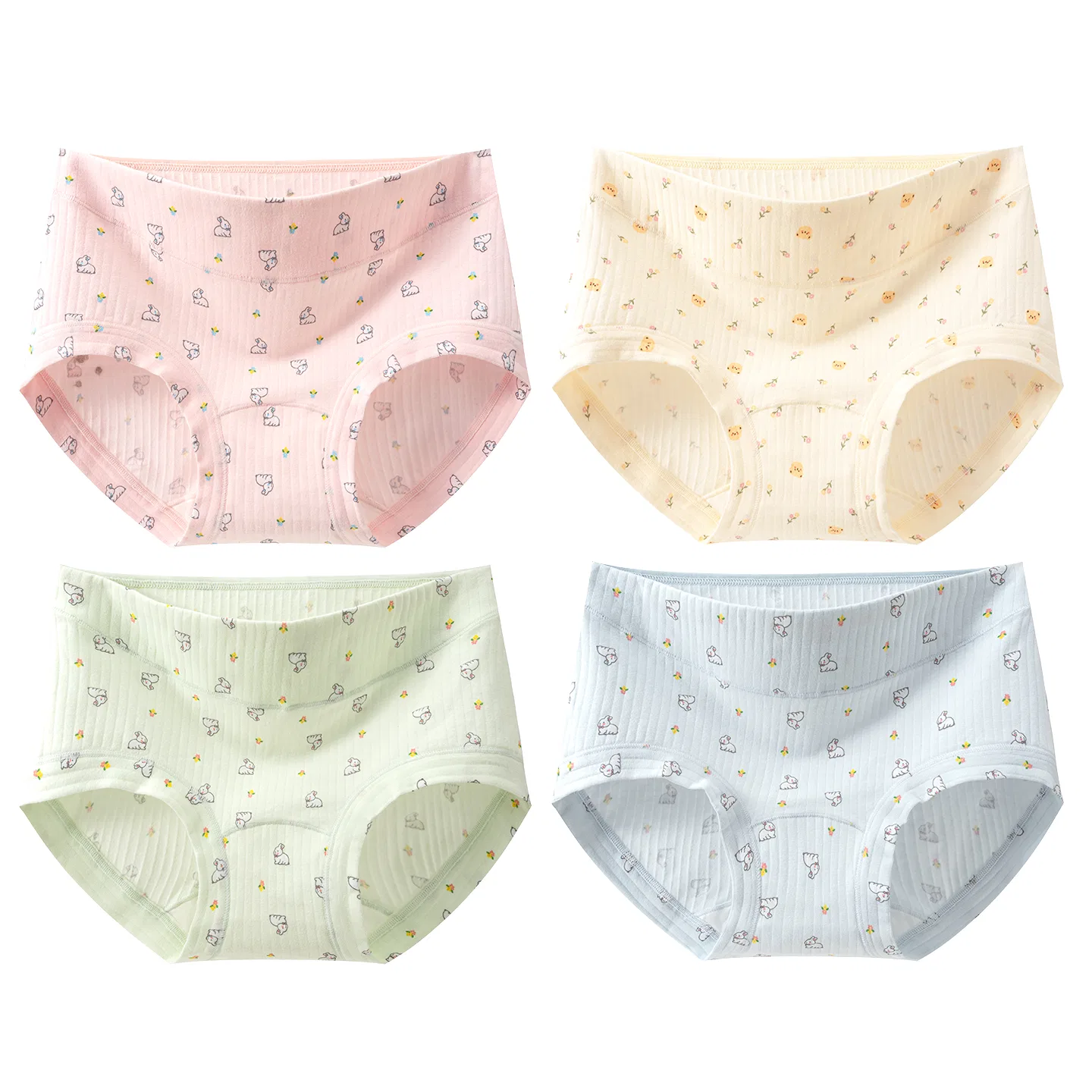 Детские трусы боксеры для девочек с милым принтом Red bean, Yellow Bear Pink Rabbit Green Rabbit Blue Rabbit