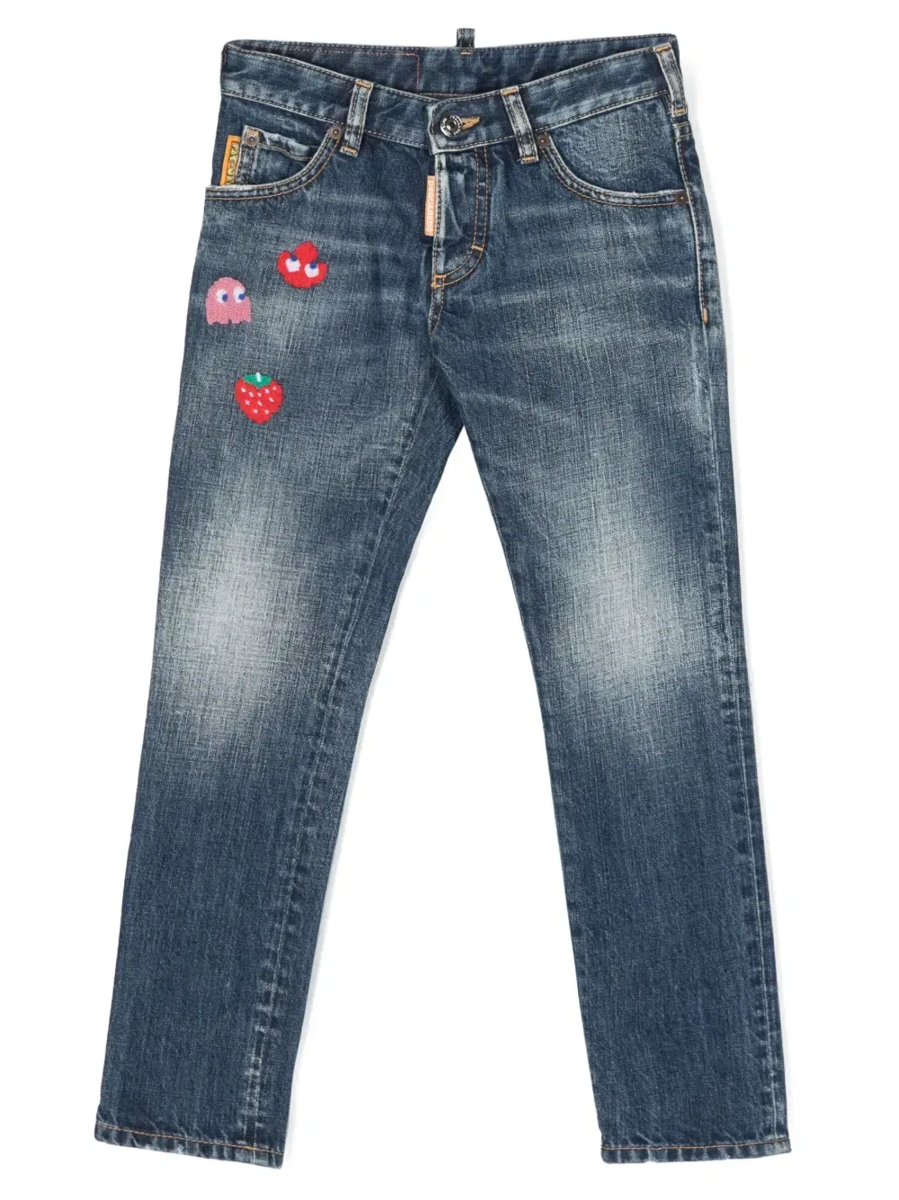 Прямые джинсы Clement средней посадки Dsquared2 Kids, синий