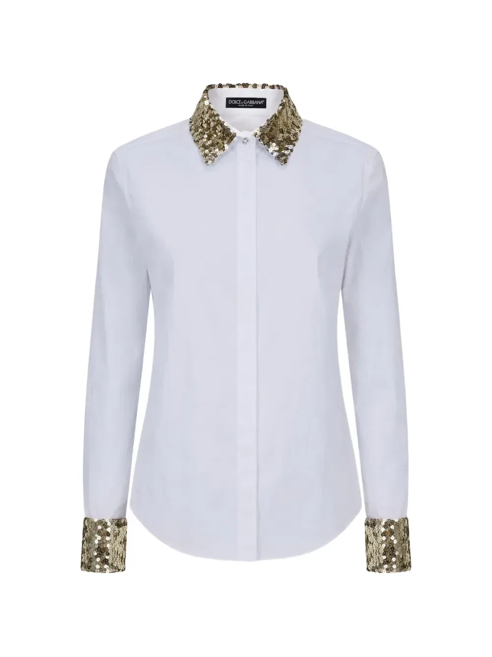 Рубашка с пайетками DOLCE & GABBANA, белый