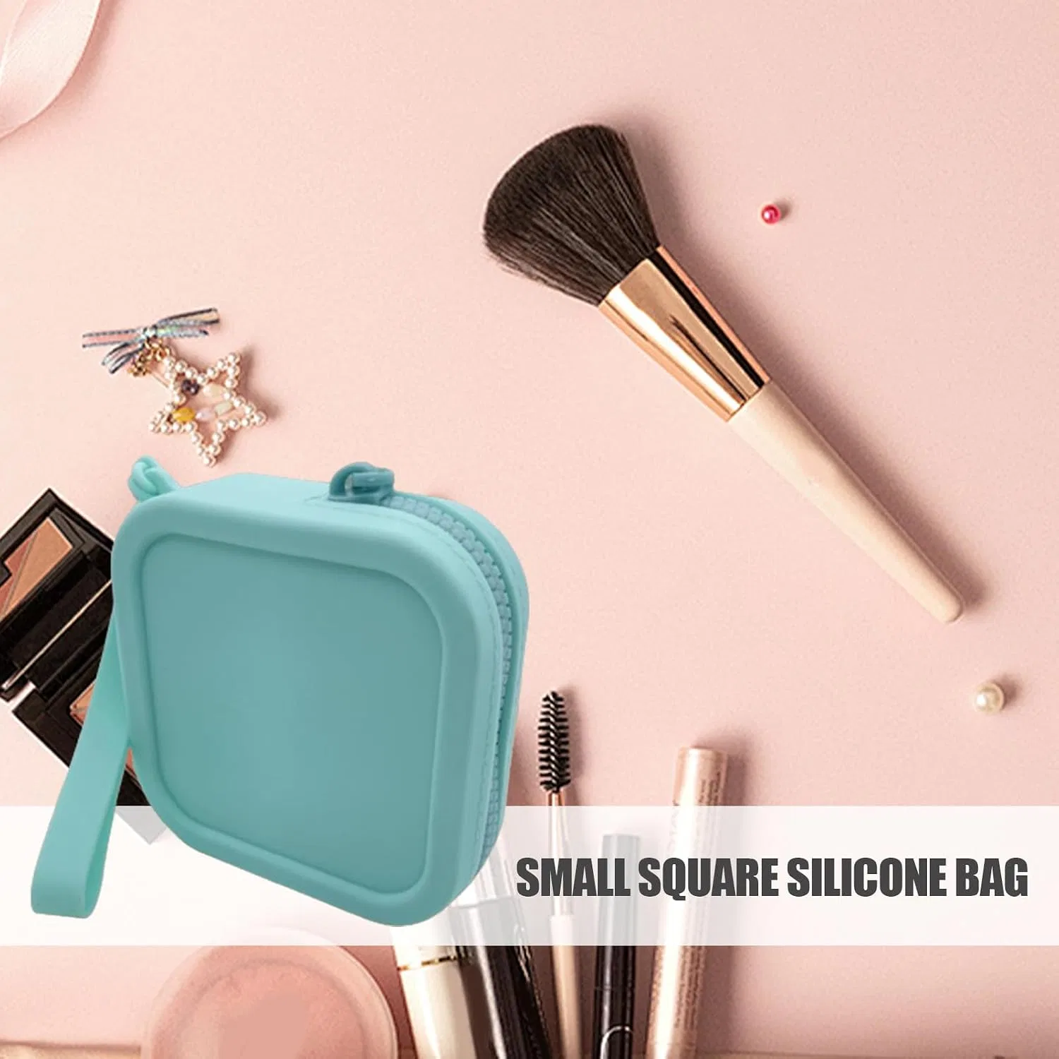 Косметичка Silicone Make-Up Bag, Green Generic — фото 2