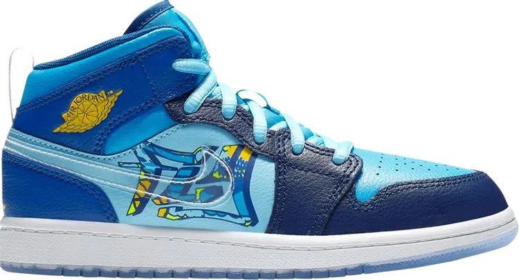 

Кроссовки Air Jordan 1 Mid PS Fly, синий