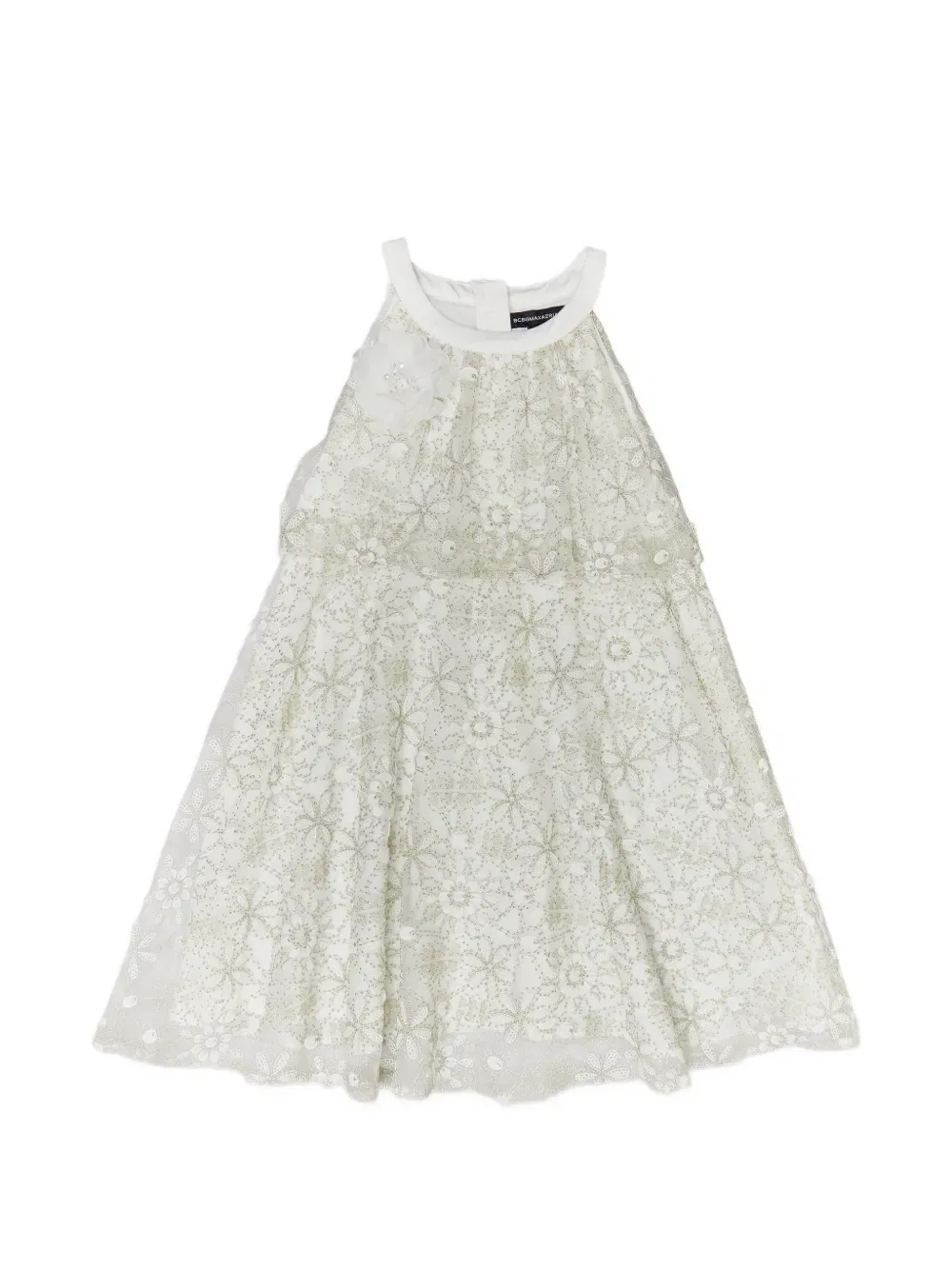 Платье с цветочным кружевом и многослойной отделкой Bcbg Kids, белый