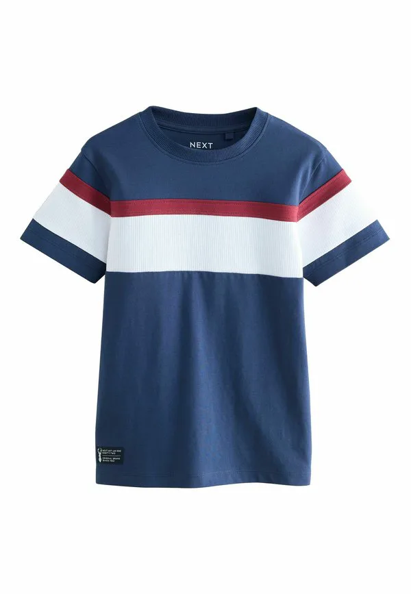 Базовая футболка с коротким рукавом и цветовыми блоками Next, Navy Blue Red