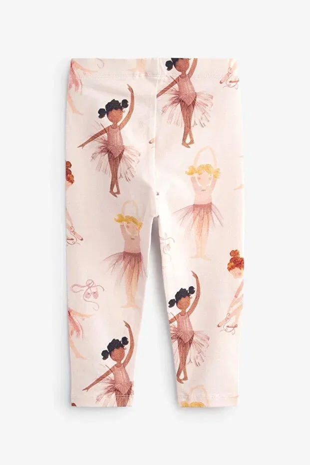 Детский комплект леггинсов для девочек с принтом Ballerina Patterned Cotton Tights Set Next Baby, Multicolor — фото 2