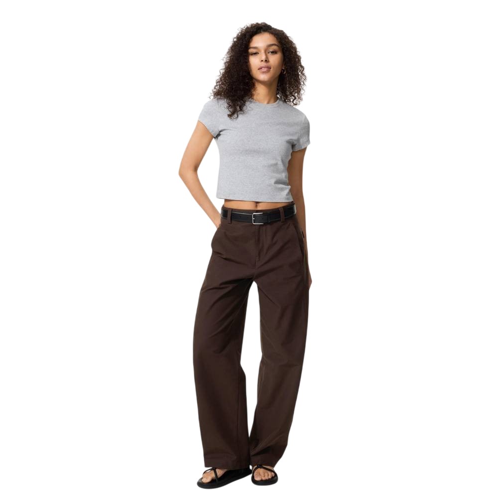 Брюки-бочонки Uniqlo Jersey Longer Length Unisex, 39 темно-коричневый