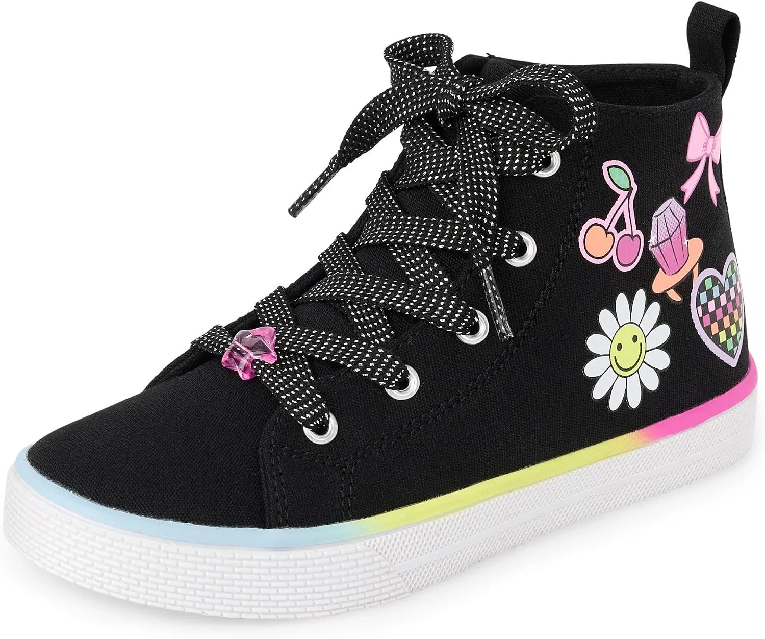 Детские кроссовки для девочек со шнуровкой The Children's Place, Black Doodle