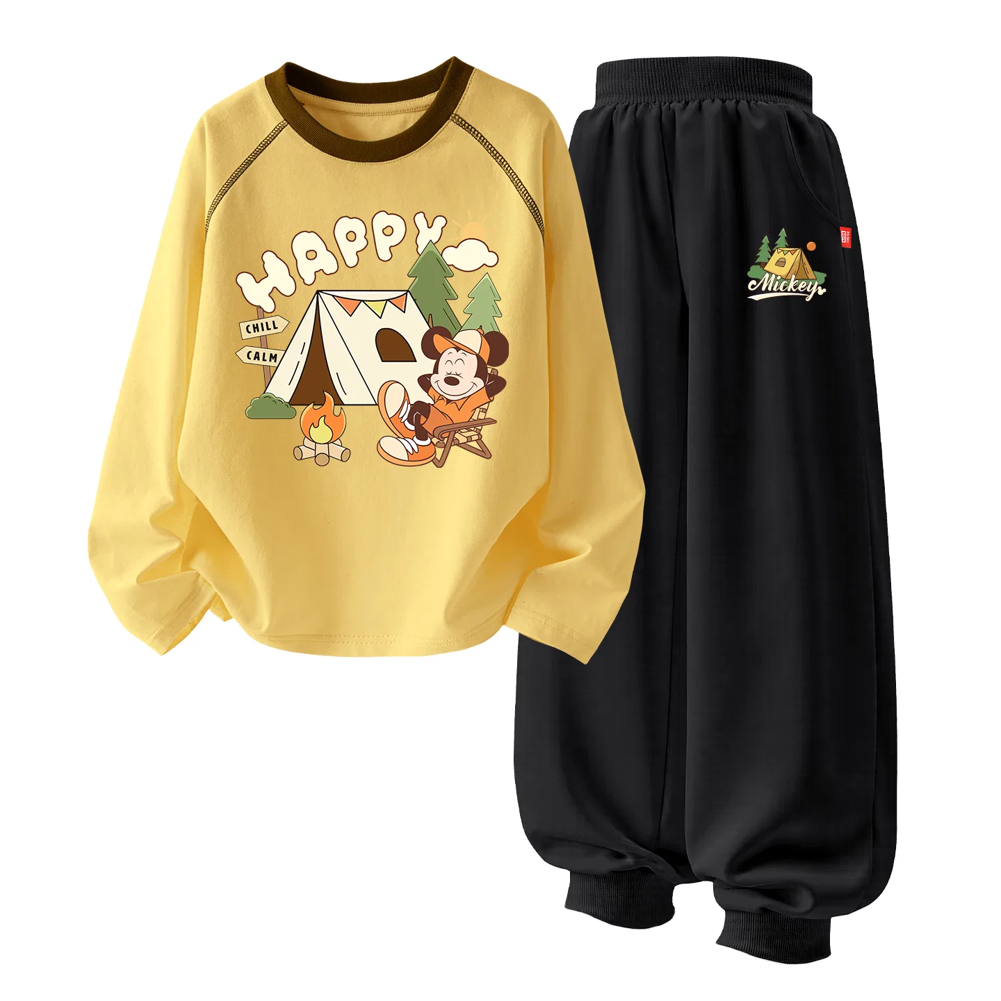 Детский спортивный костюм с круглым вырезом Disney Di Bubble Flower Mulberry Purple+Dior L'Oréal K Black — фото 3
