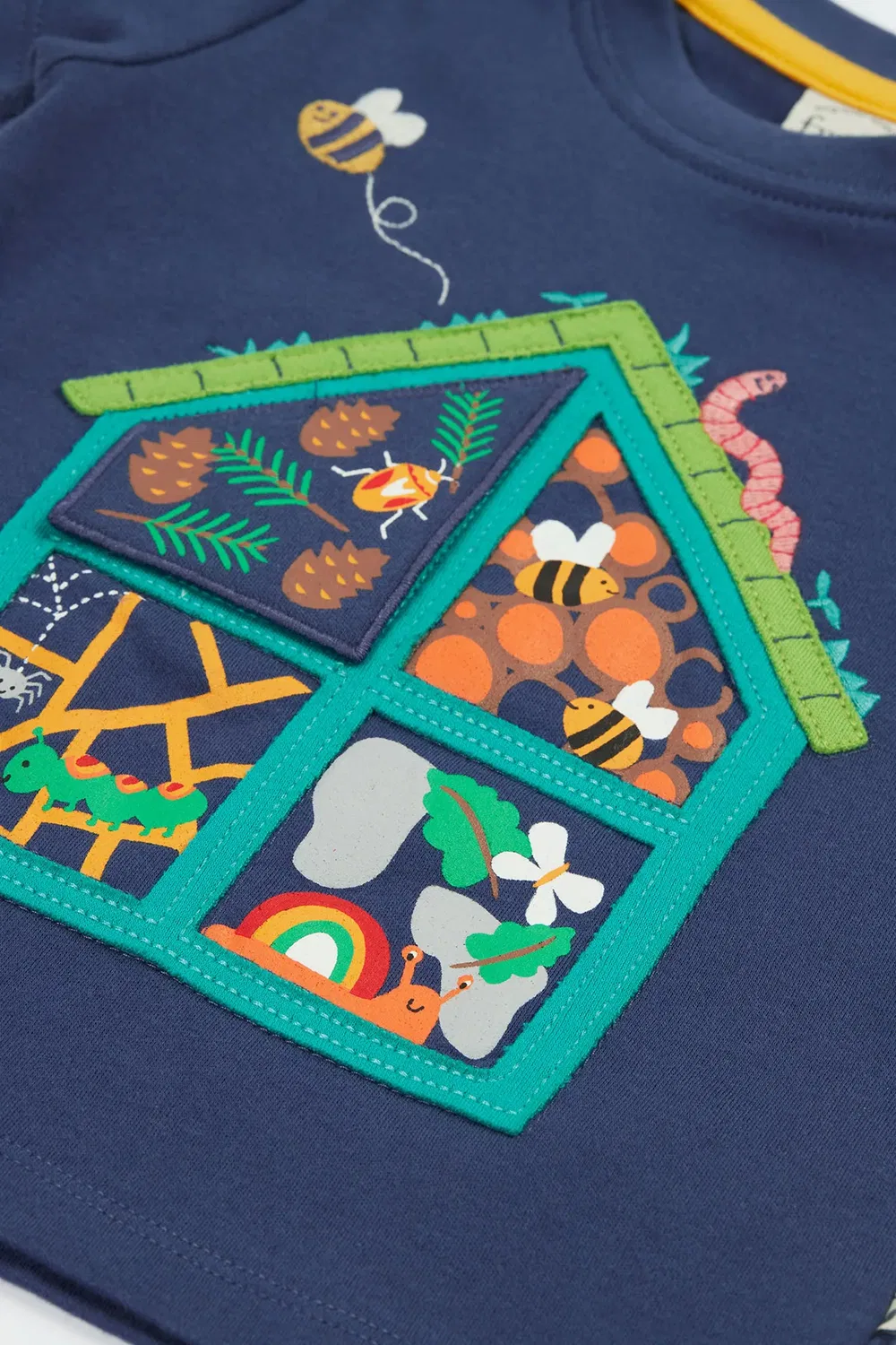 Детская футболка с аппликацией Interactive Frugi, Blue — фото 2